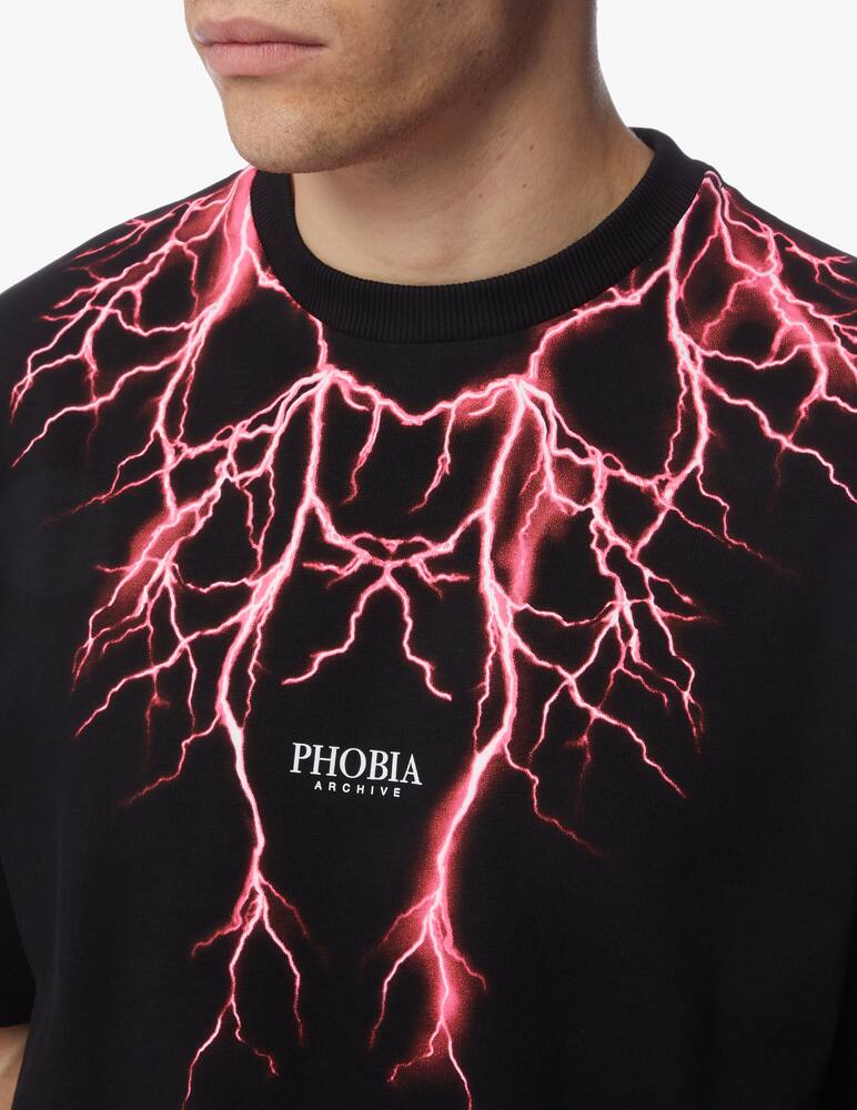 rinascente Phobia Maglietta gircollo con fulmine rosa fluo