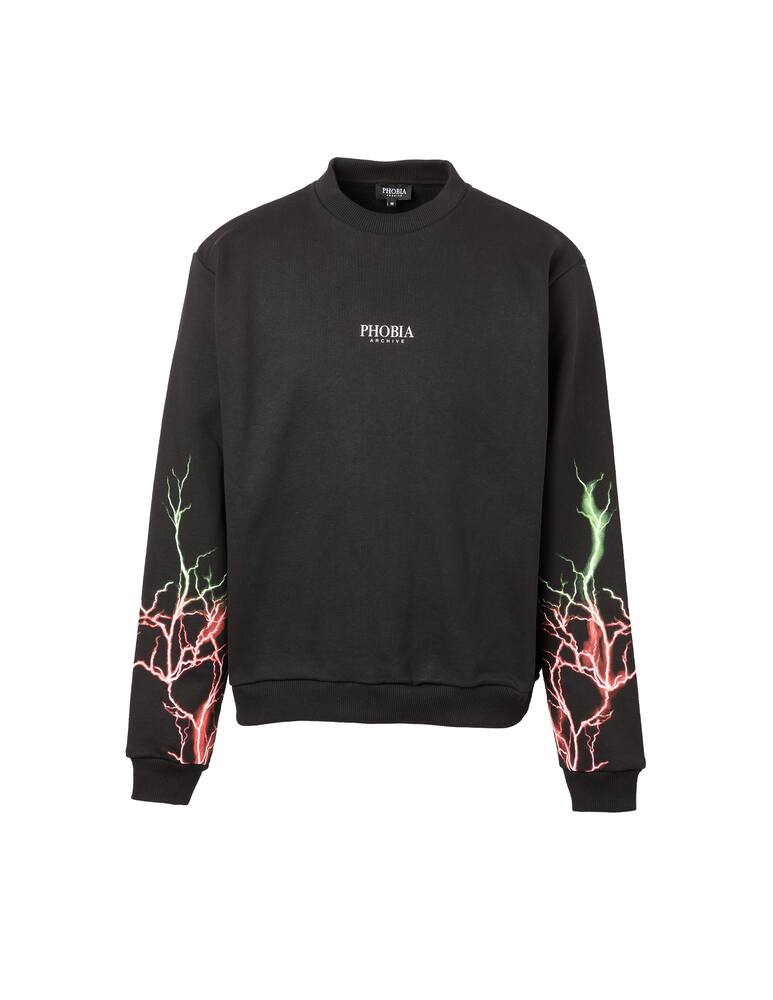 rinascente Phobia Felpa girocollo fulmini rosso verde - nero