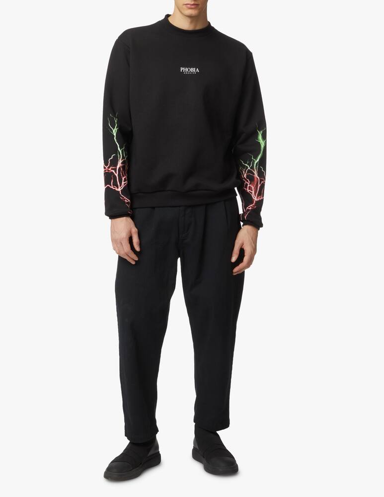 rinascente Phobia Felpa girocollo fulmini rosso verde - nero