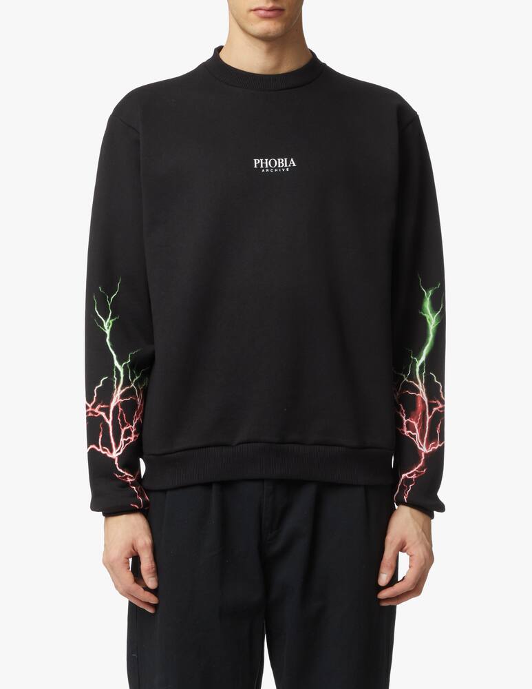 rinascente Phobia Felpa girocollo fulmini rosso verde - nero