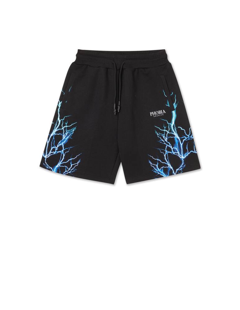 rinascente Phobia Blue light blue flash lightning sweatshort - black
