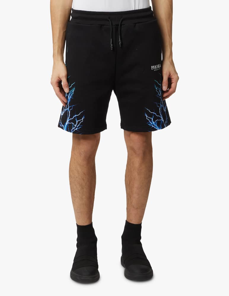 rinascente Phobia Blue light blue flash lightning sweatshort - black
