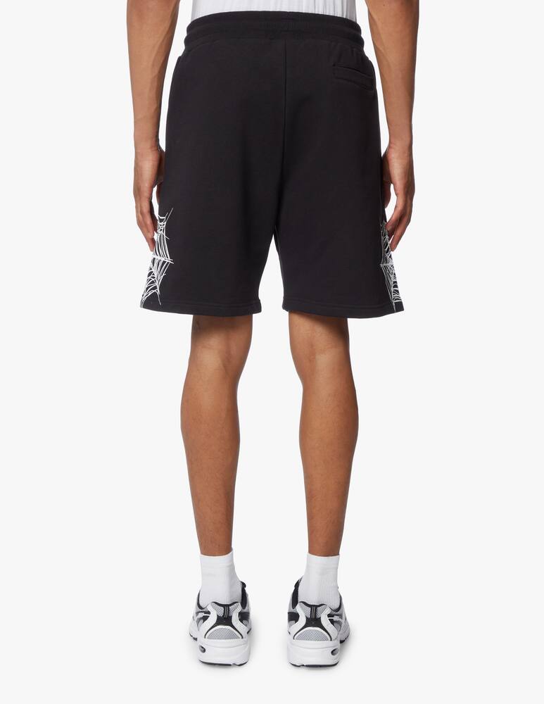 rinascente Phobia White spider web sweatshorts - black