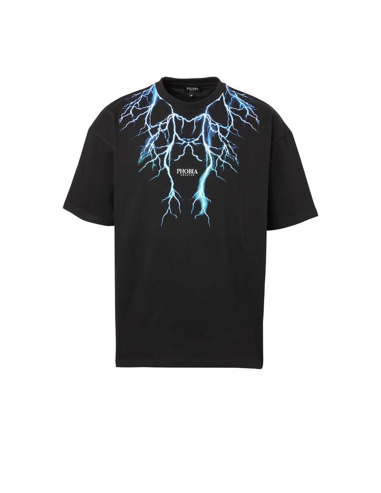 rinascente Phobia Blue light blue flash lightning t-shirt - black