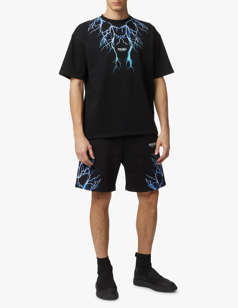rinascente Phobia Blue light blue flash lightning t-shirt - black