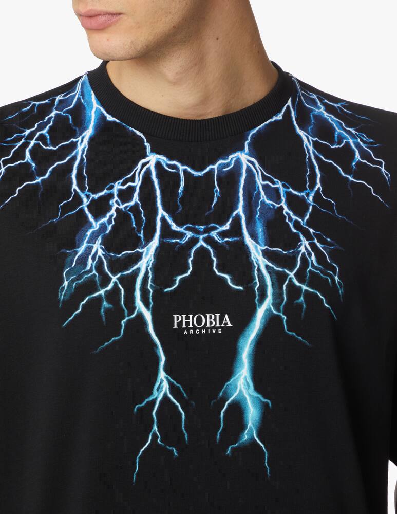 rinascente Phobia Blue light blue flash lightning t-shirt - black