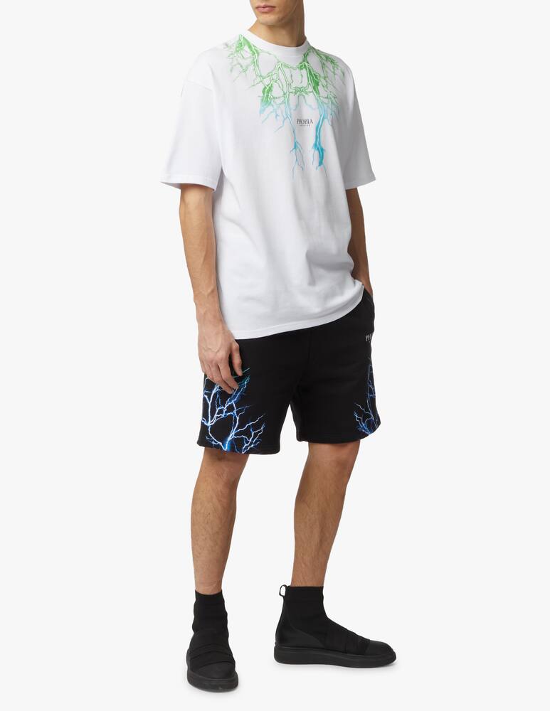 rinascente Phobia Green light blue flash lightning t-shirt - white