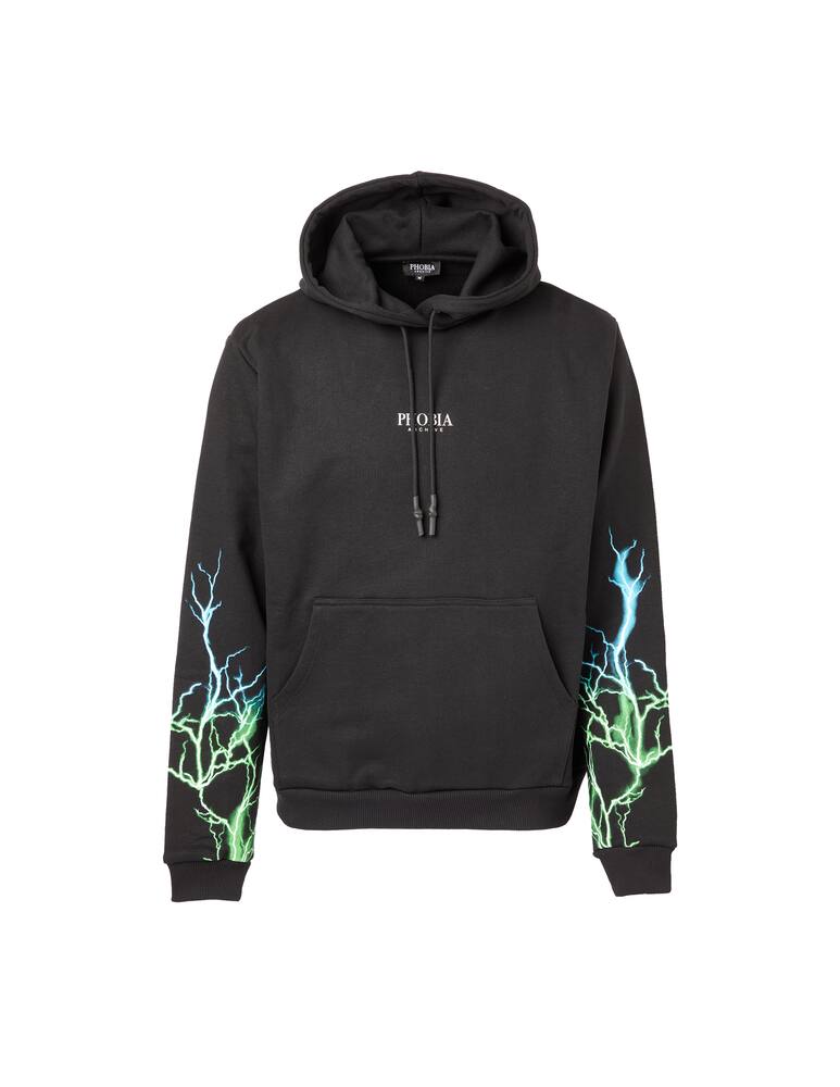 rinascente Phobia Green light blue flash hoodie - black