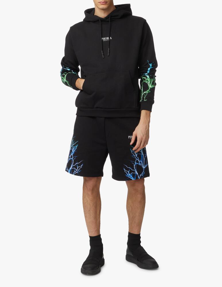 rinascente Phobia Green light blue flash hoodie - black