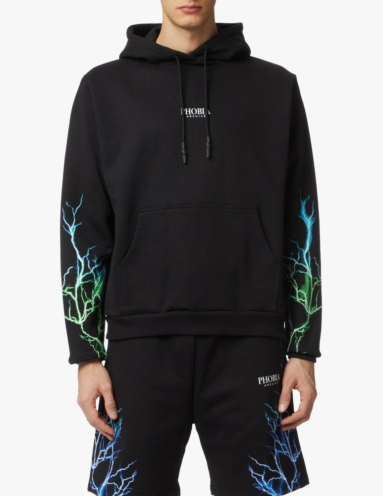 rinascente Phobia Green light blue flash hoodie - black