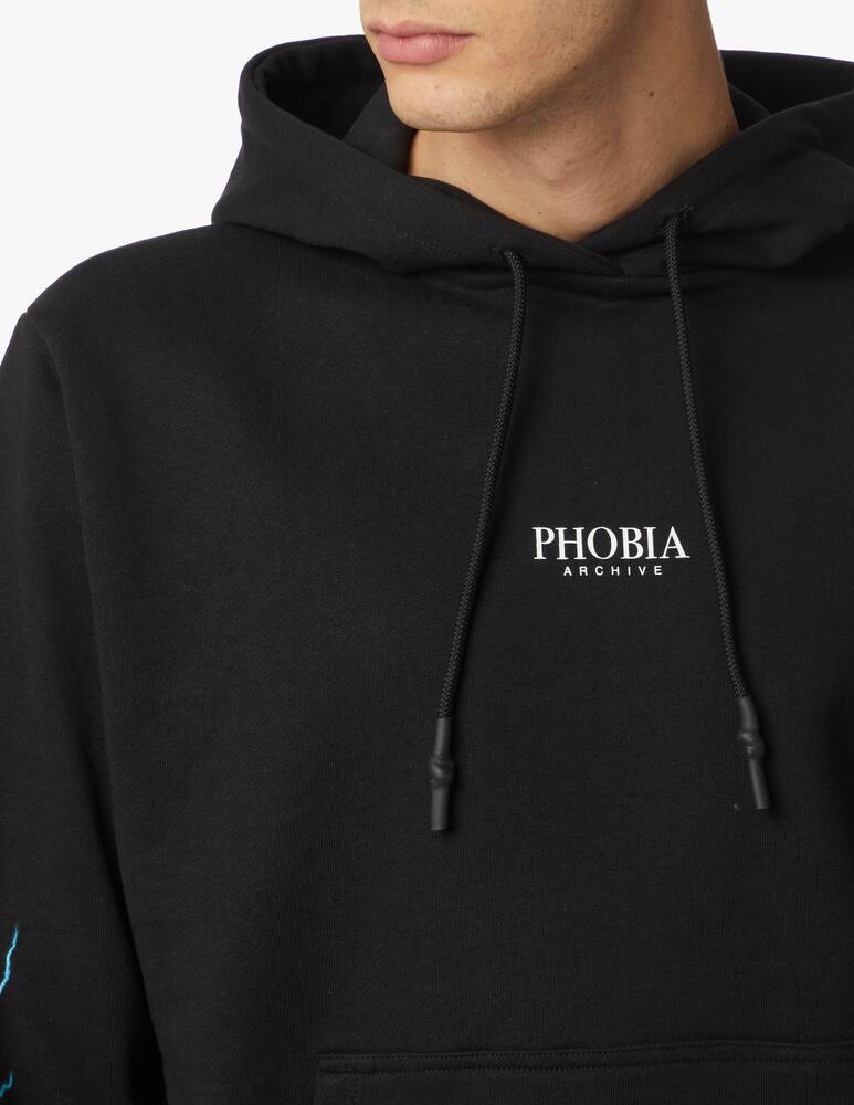 rinascente Phobia Green light blue flash hoodie - black