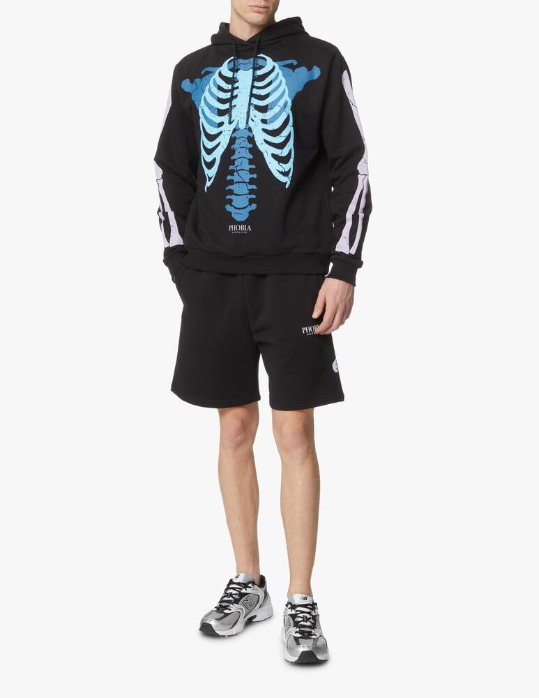 rinascente Phobia Light blue bones hoodie - black