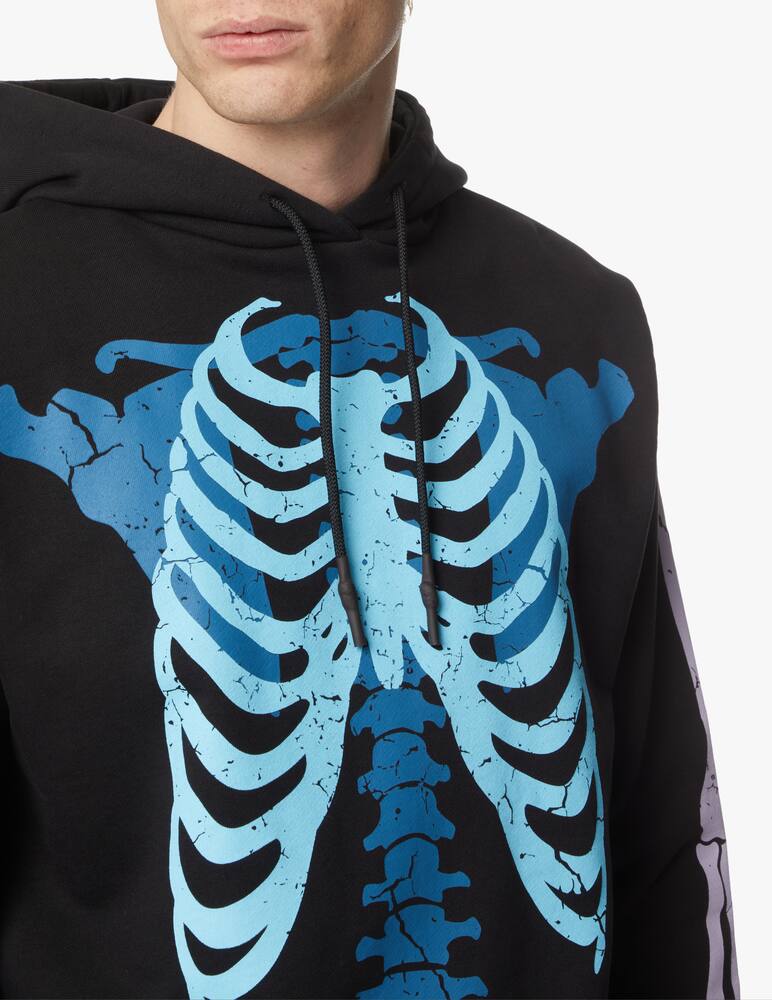 rinascente Phobia Light blue bones hoodie - black
