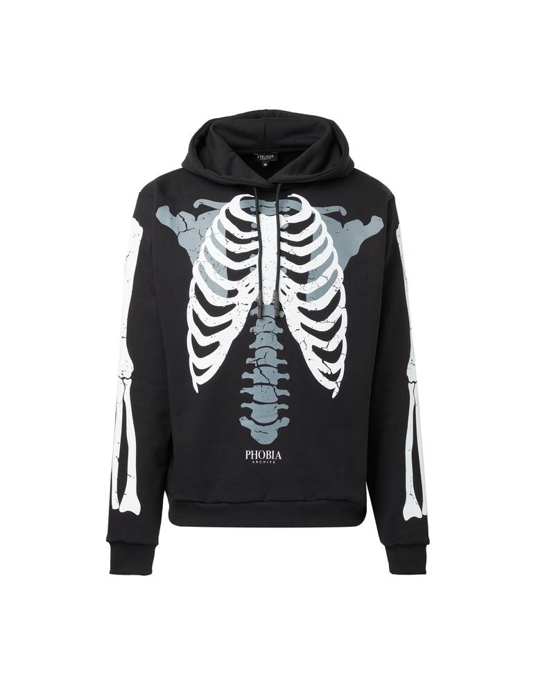 rinascente Phobia White bones hoodie - black
