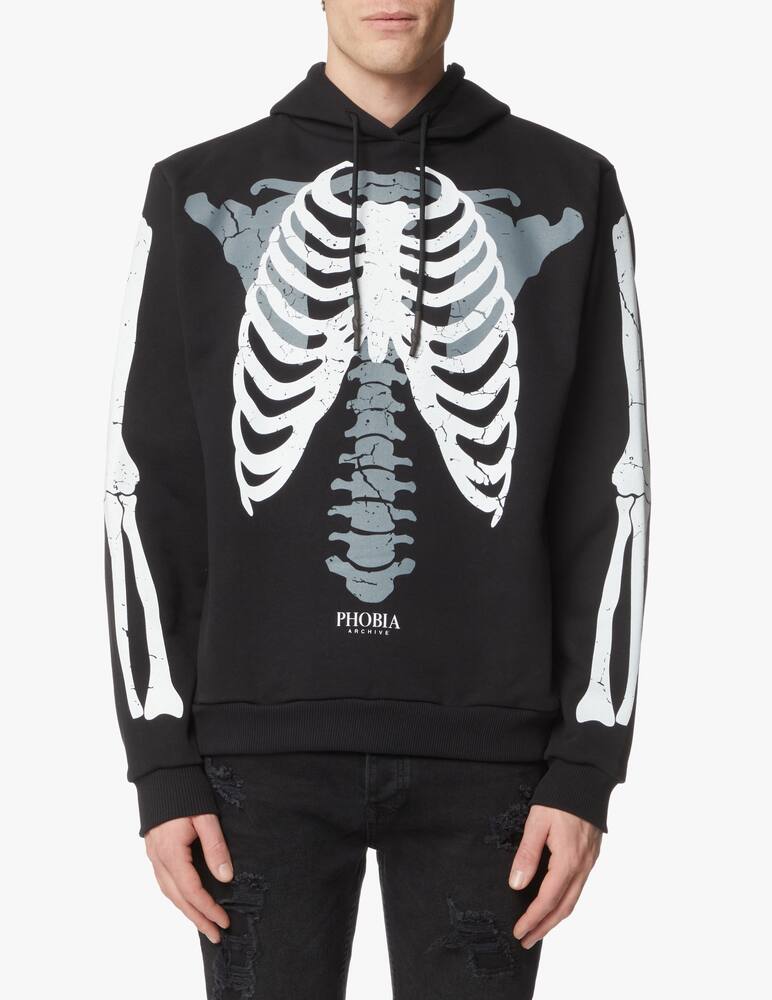 rinascente Phobia White bones hoodie - black