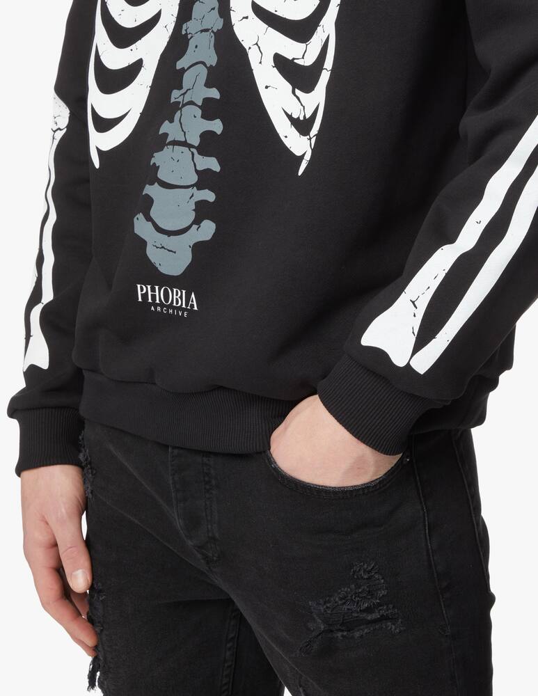rinascente Phobia White bones hoodie - black