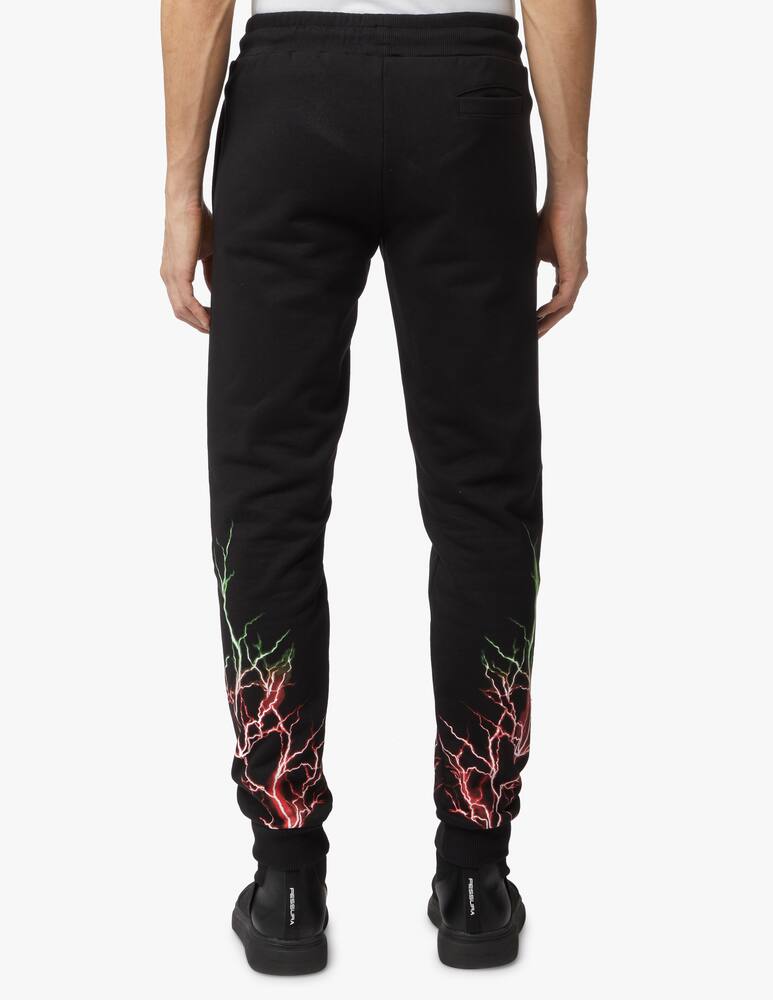 rinascente Phobia Red green lightning roundneck sweatpants - black
