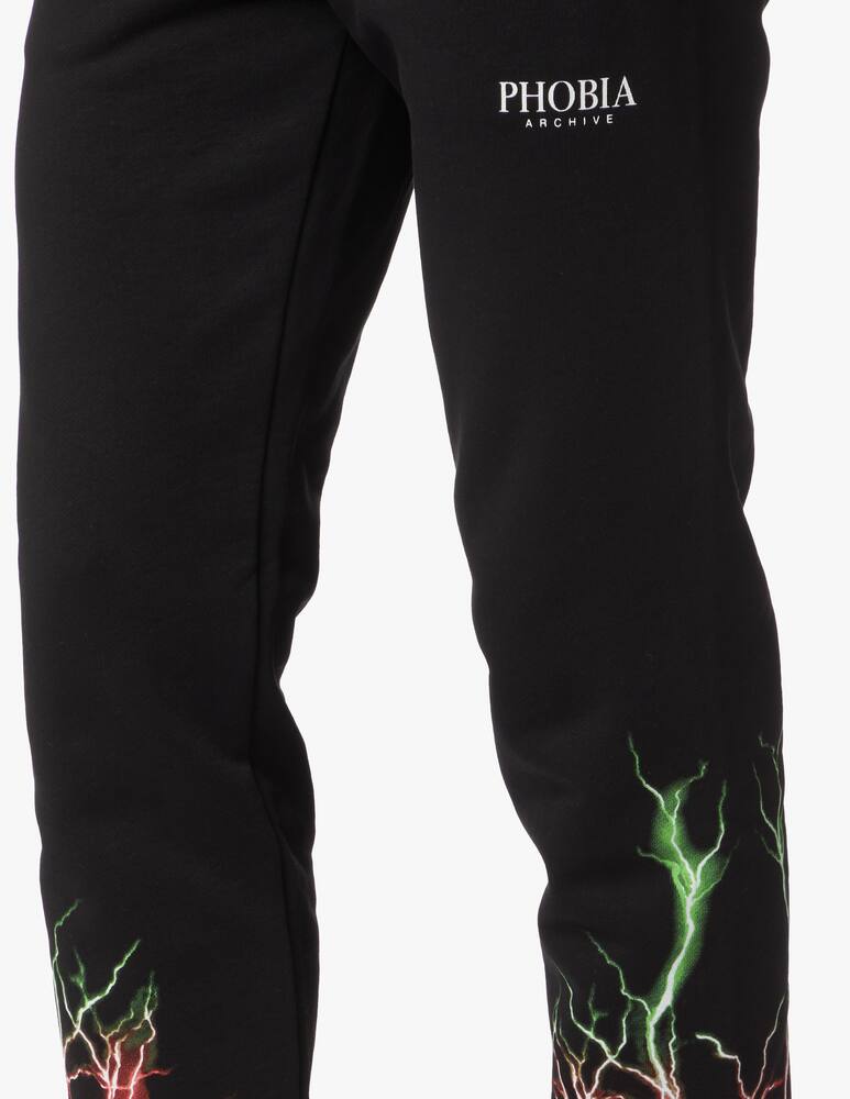 rinascente Phobia Red green lightning roundneck sweatpants - black