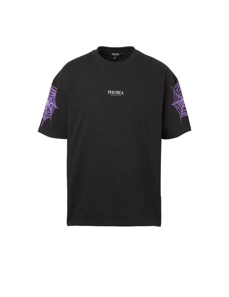 rinascente Phobia Purple spider web t-shirt - black