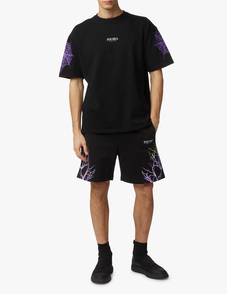 rinascente Phobia Purple spider web t-shirt - black