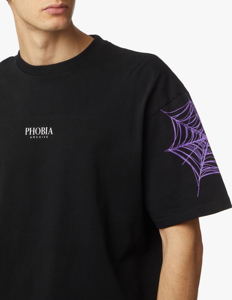 rinascente Phobia Purple spider web t-shirt - black