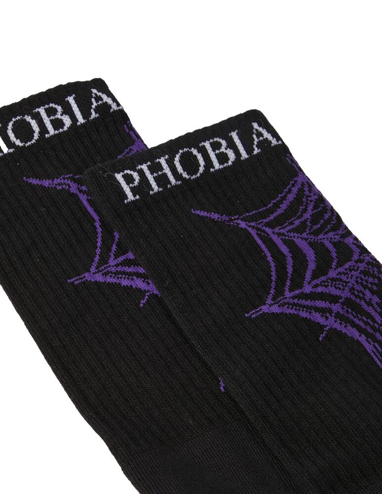 rinascente Phobia Purple spider web socks - black