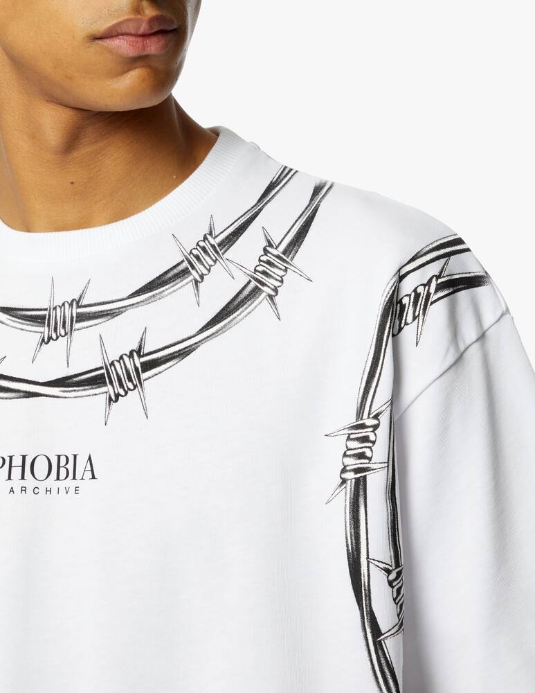 rinascente Phobia T-shirt con filo spinato - bianco