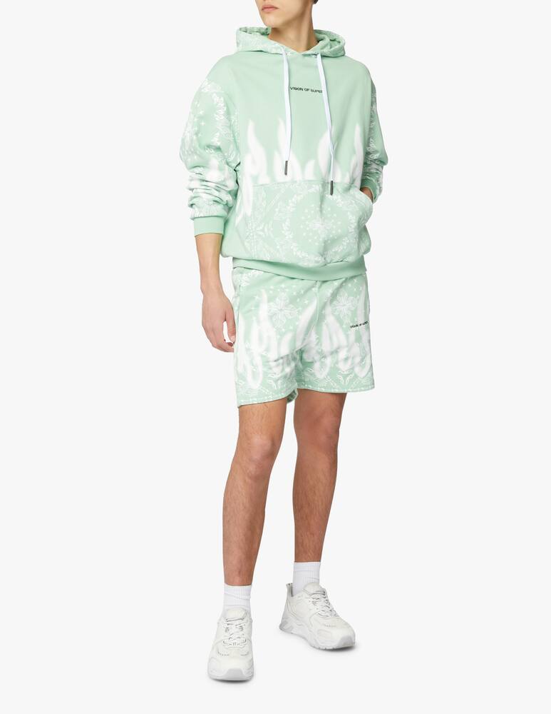 rinascente Vision of Super Hoodie bandana flames - green