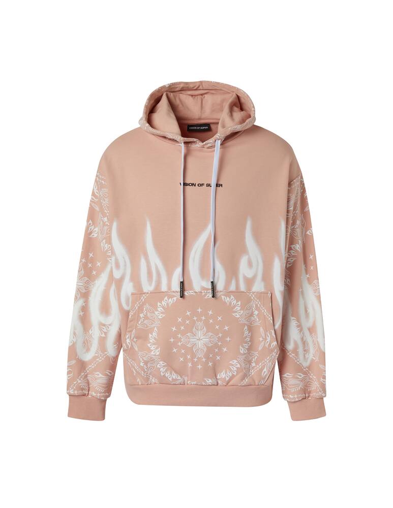 rinascente Vision of Super Hoodie bandana flames - pink
