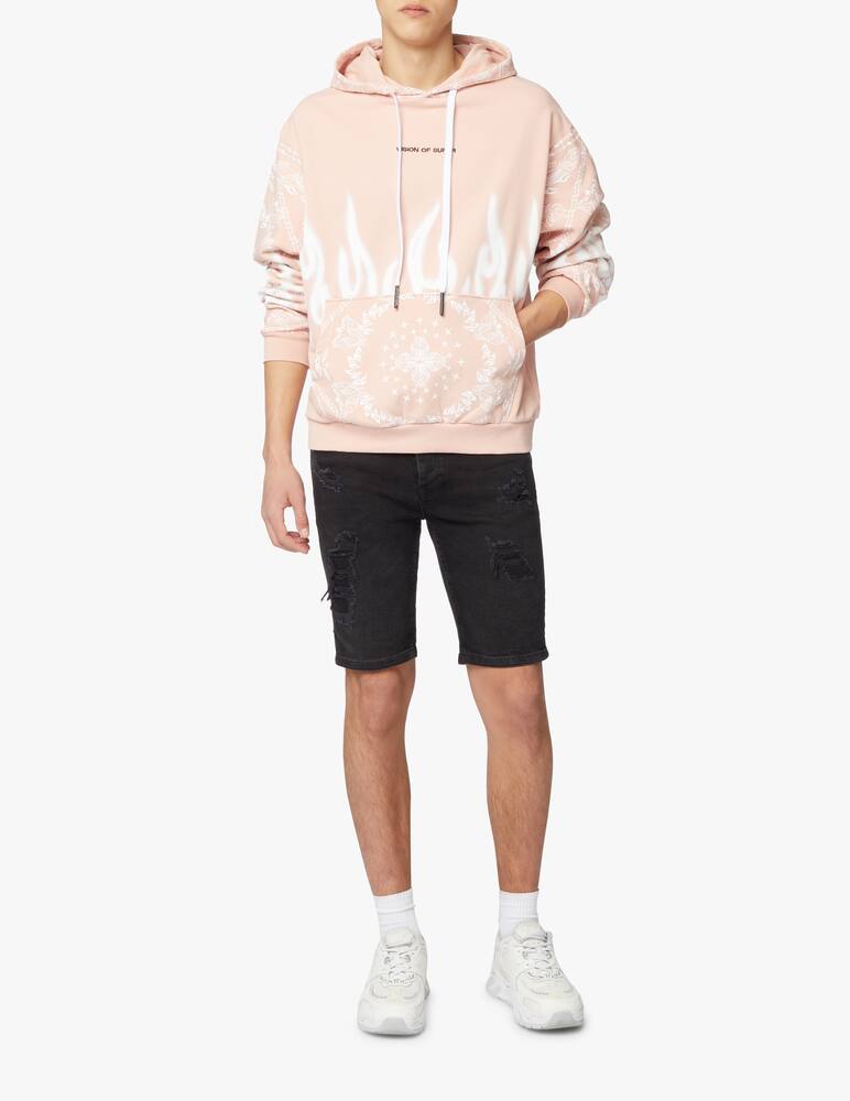 rinascente Vision of Super Hoodie bandana flames - pink