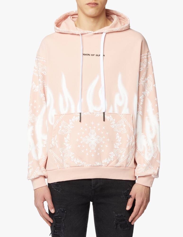 rinascente Vision of Super Hoodie bandana flames - pink