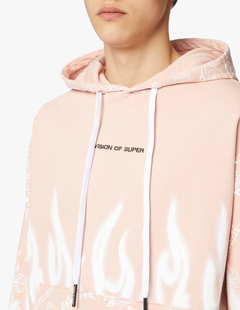 rinascente Vision of Super Hoodie bandana flames - pink
