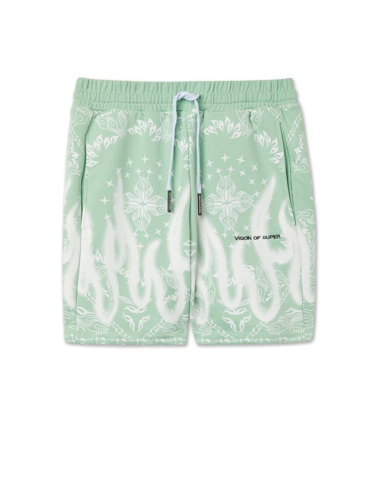 rinascente Vision of Super Pantaloncini bandana flames green - verde