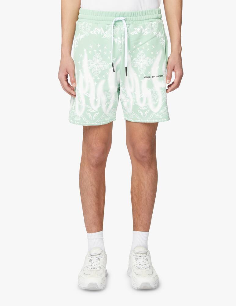 rinascente Vision of Super Pantaloncini bandana flames green - verde