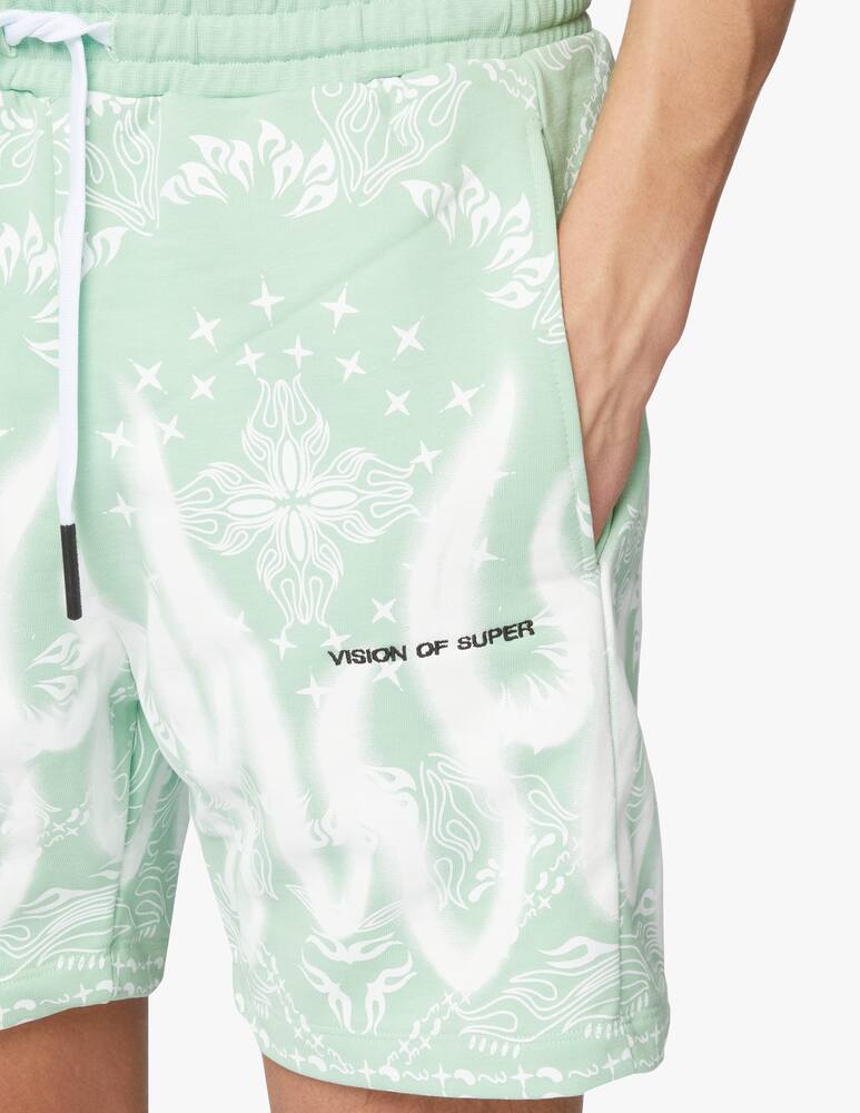 rinascente Vision of Super Pantaloncini bandana flames green - verde