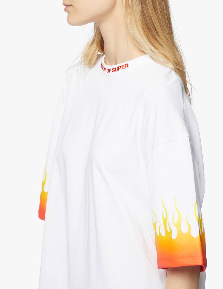 rinascente Vision of Super T-shirt in cotone con fiamma ricamata rossa