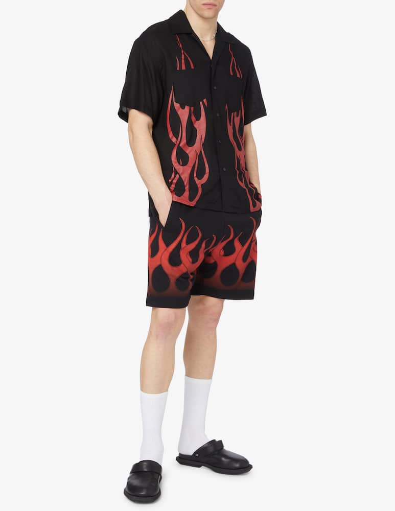 rinascente Vision of Super Pantaloncini con fiamme