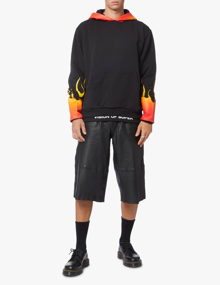 rinascente Vision of Super Felpa con cappuccio con fiamme sfume