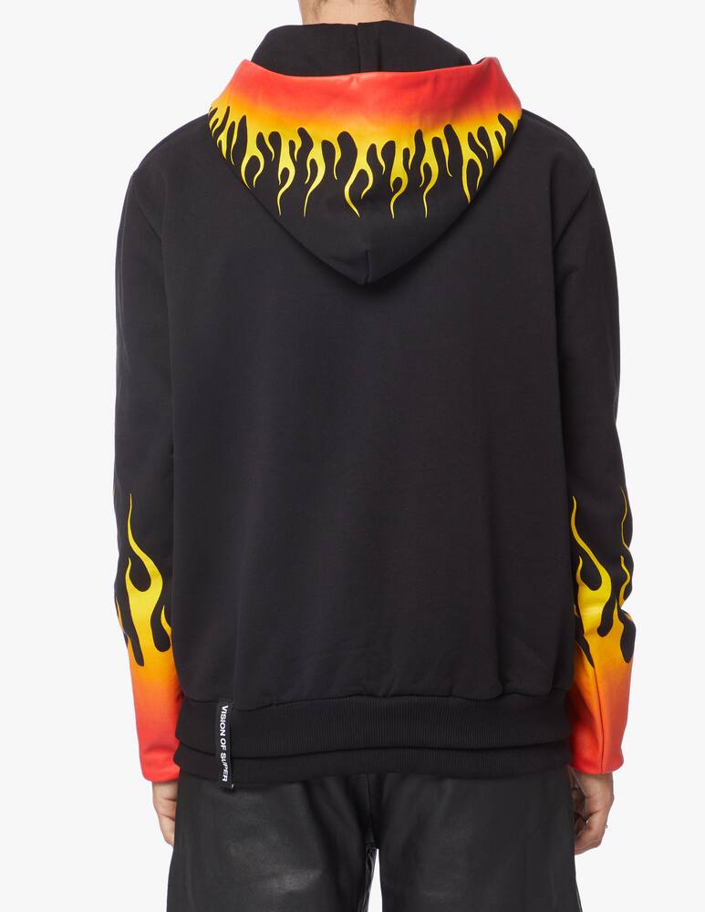 rinascente Vision of Super Felpa con cappuccio con fiamme sfume