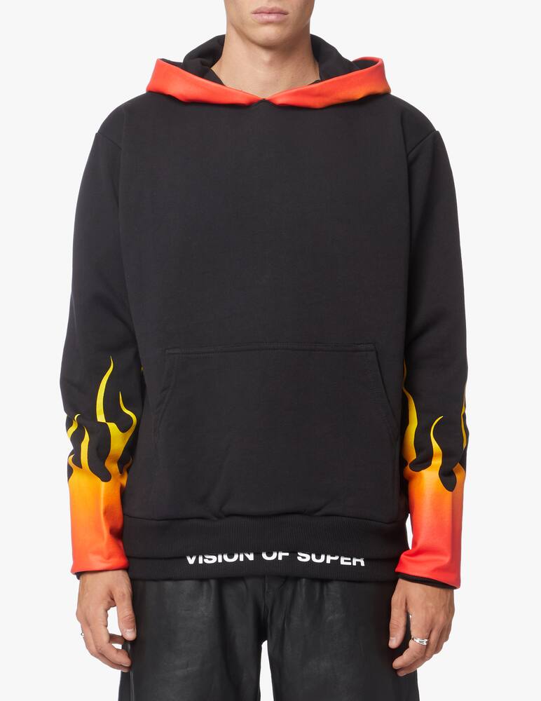 rinascente Vision of Super Felpa con cappuccio con fiamme sfume