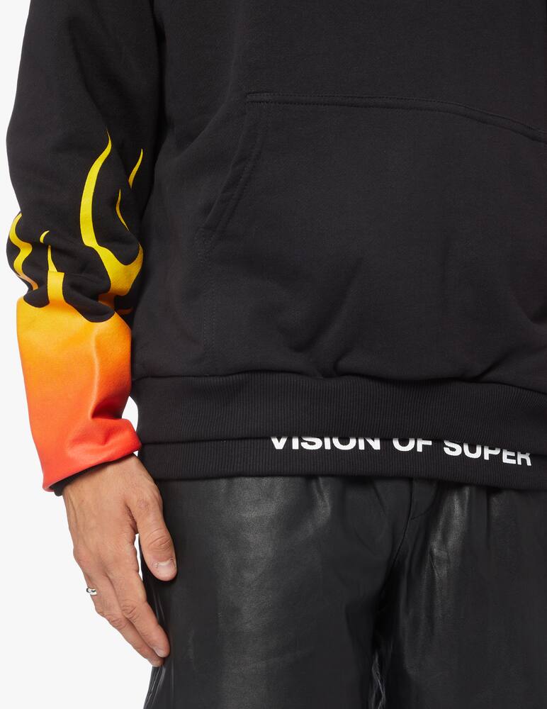 rinascente Vision of Super Felpa con cappuccio con fiamme sfume