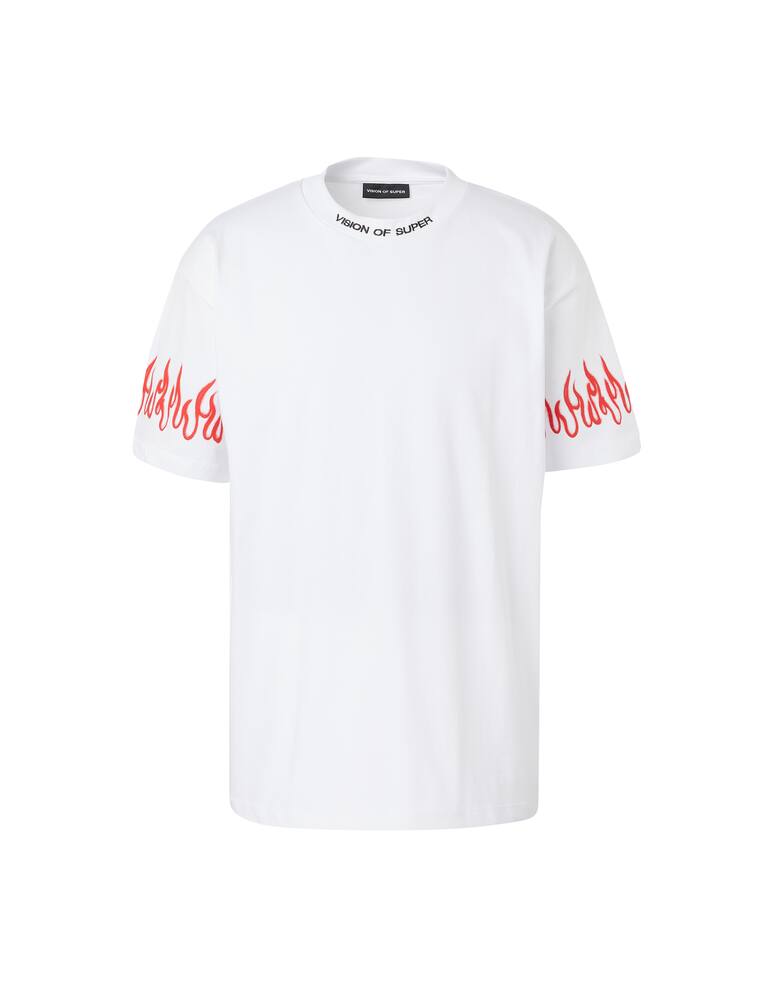 rinascente Vision of Super T-shirt sleeve flames - white