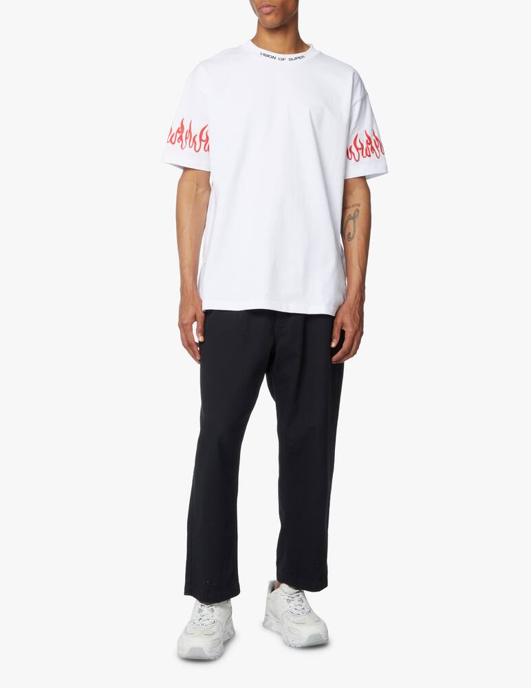 rinascente Vision of Super T-shirt sleeve flames - white