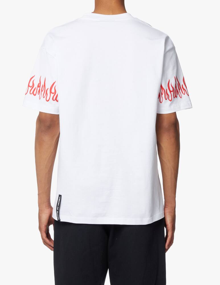 rinascente Vision of Super T-shirt sleeve flames - white