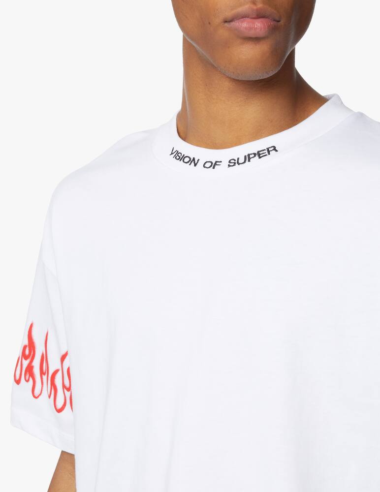 rinascente Vision of Super T-shirt sleeve flames - white