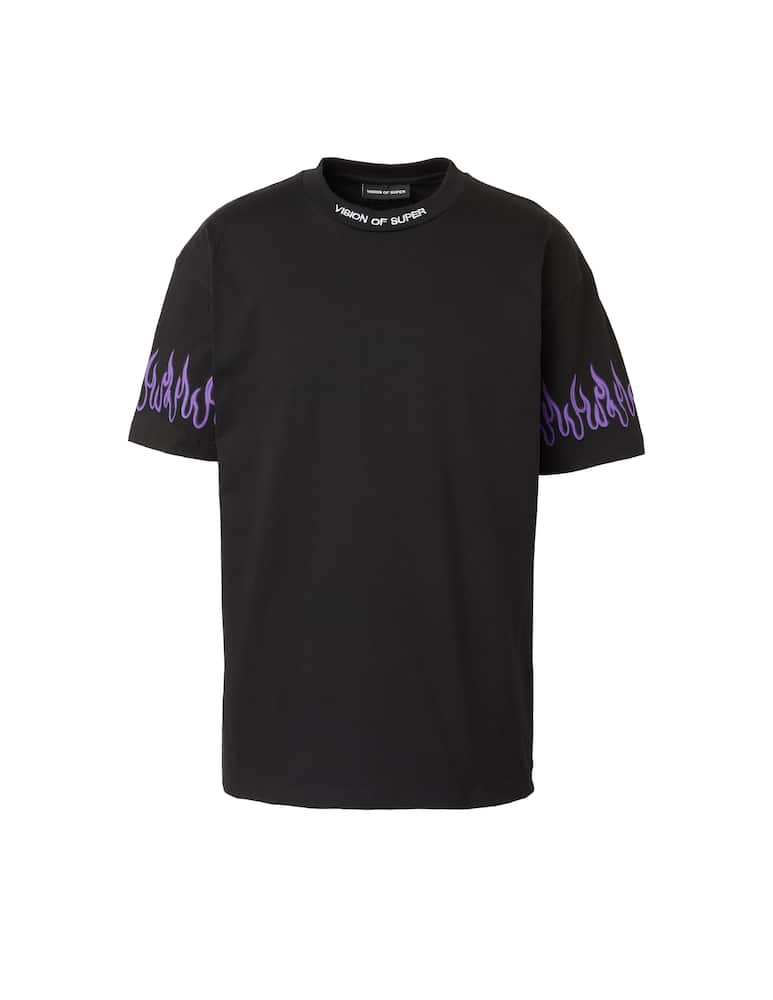 rinascente Vision of Super T-shirt sleeve flames - black