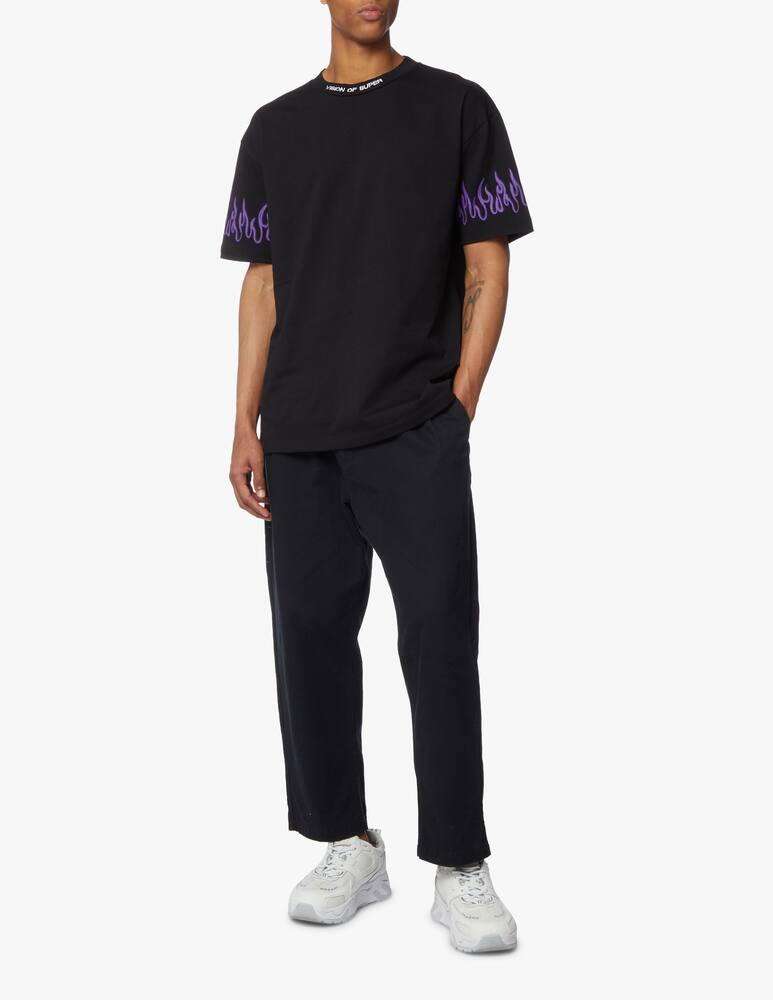 rinascente Vision of Super T-shirt sleeve flames - black