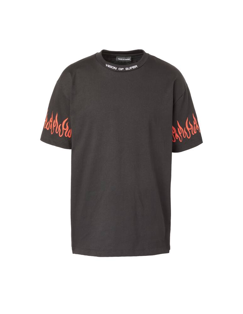 rinascente Vision of Super T-shirt sleeve flames - black