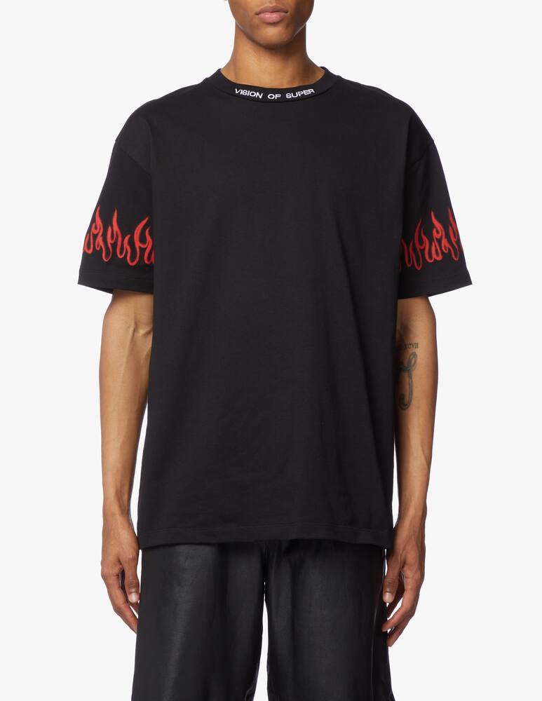 Vision of Super T-shirt sleeve flames - black - picture 1