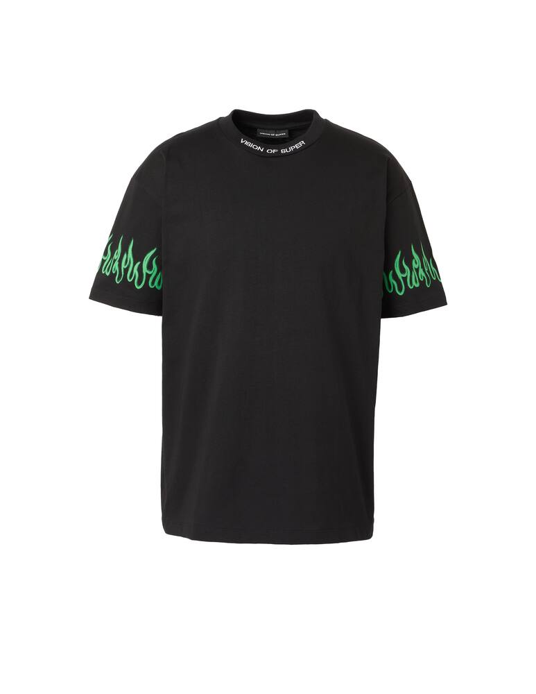 rinascente Vision of Super T-shirt sleeve flames - black